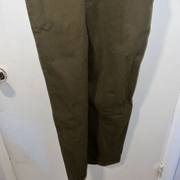 LILI SIDONIO x MOLLY BRACKEN Olive Green Denim Overalls-OSFM NEW! - Picture 4 of 8